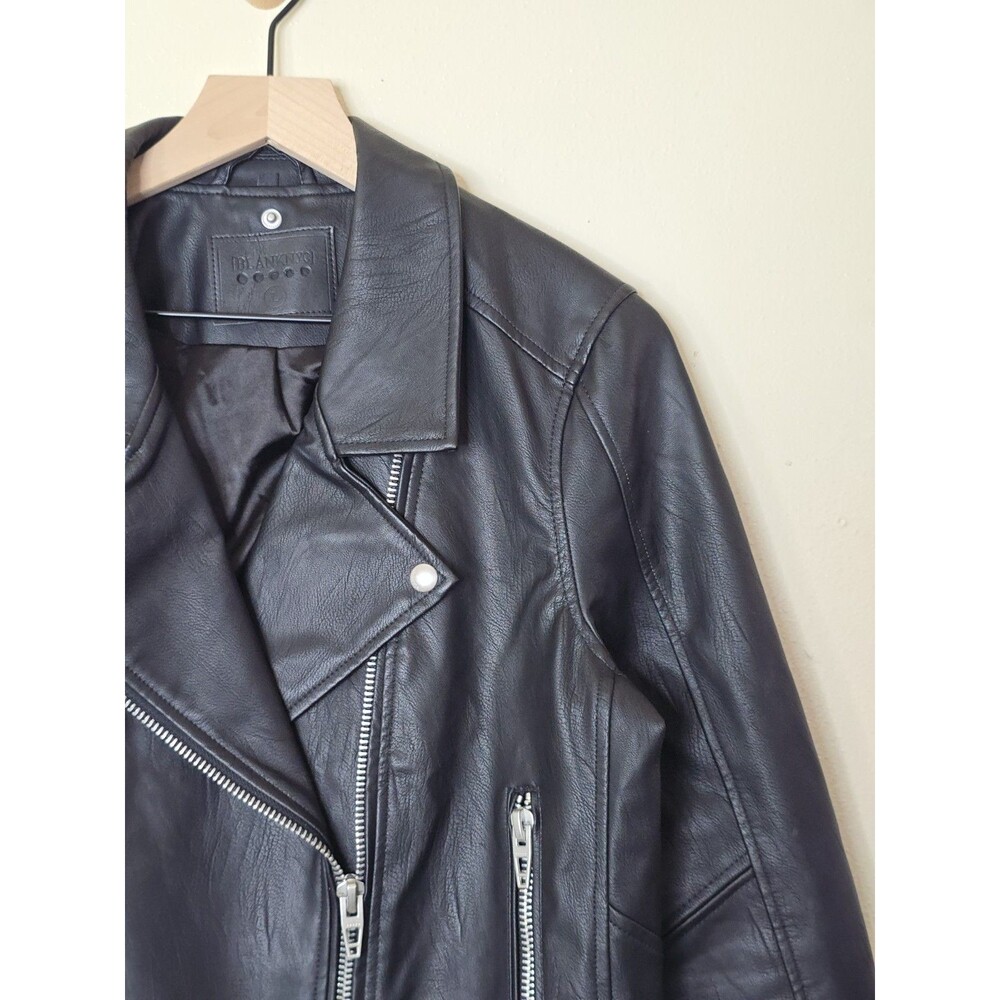 BLANKNYC Meant To Be Moto Jacket Womens L Black Faux Leather No Hood - Picture 2 of 10